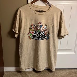 Mens large beige PACSUN Super Mario t-shirt